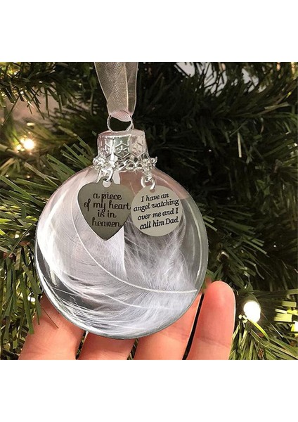 Temizle Noel Anıt Süsleme Tüy Topu, Cennette Bir Kalp Parçası, Baba Için Ağaç Asılı Kolye Hediyeler (Yurt Dışından)