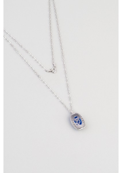 Safir Parlaklığı 18 Ayar Beyaz Altın Kaplama 50 cm Gümüş Tasarım Kolye fiyatları