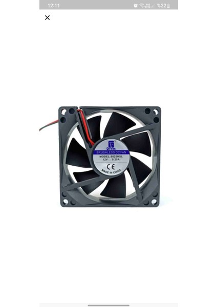 Fan 80X80X25MM 12V 0.25A 10 Adet Fan