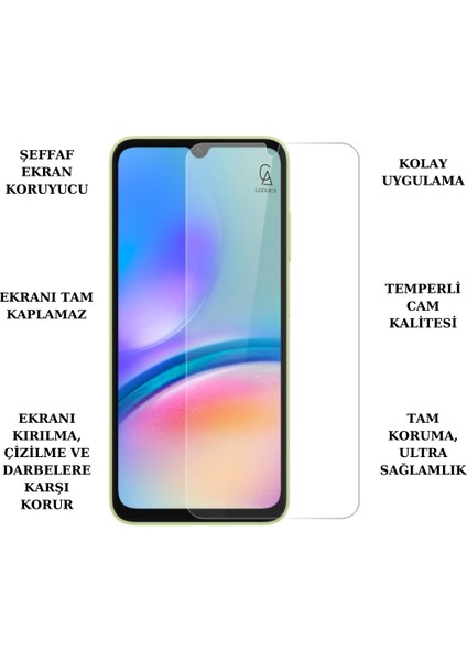 Samsung Galaxy A05 ile Uyumlu Kılıf Telefon Kılıfı ve Temperli Cam Ekran Koruyucu
