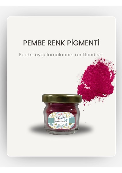 Epoksi Renk Pigmenti Sedefli (Simli) Pembe Toz Pigment Boya 10 gr