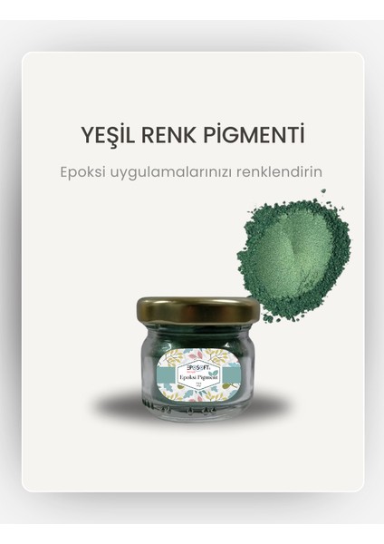 Epoksi Renk Pigmenti Sedefli (Simli) Yeşil Toz Pigment Boya 10 gr