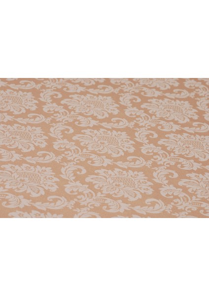 Pamuklu Damask Desen Bej Renk Lüks Masa Örtüsü 160X220 cm