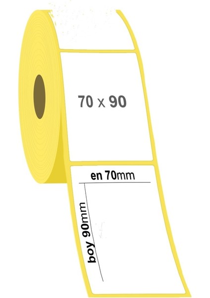 70X90 Dikey barkod Etıketı Eko Termal 500 Lü 5 rulo 2500 adet
