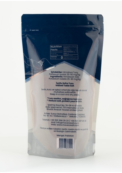 Doypack İyotlu Öğütülmüş Pembe Himalaya Tuzu 500 gr
