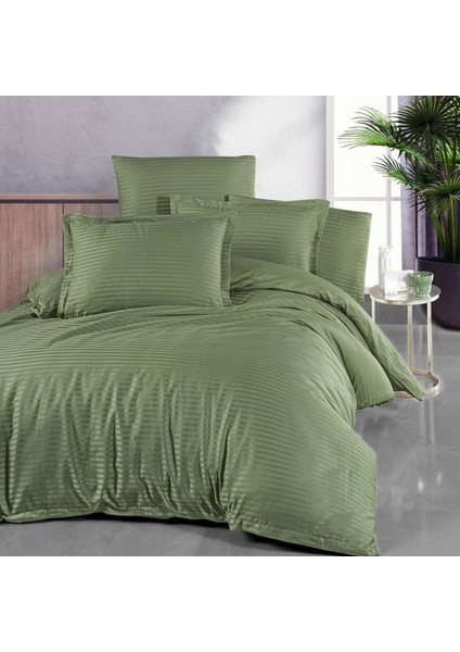 Pamuklu Otel Serisi Çizgili Çift Kişilik Nevresim Takımı