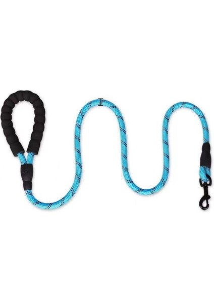 130 cm'lik Kayışı Metal Kancalı Fosforlu Reflektörlü Köpek Gezdirme Halatı Tasma