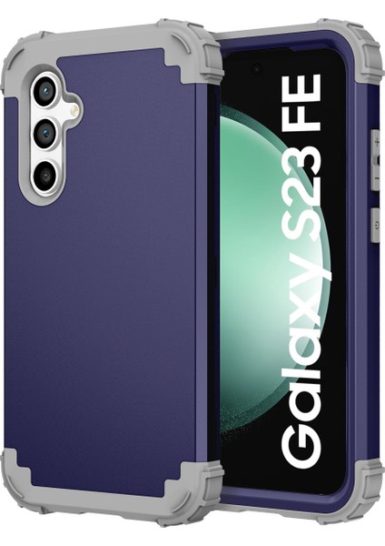 Samsung Galaxy S23 Fe Için Yumuşak Silikon Sert Pc Tampon Telefon Kılıfı - Lacivert (Yurt Dışından)