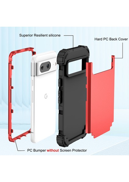Google Pixel 8 Için Yumuşak Silikon Sert Pc Tampon Telefon Kılıfı - Lacivert (Yurt Dışından)