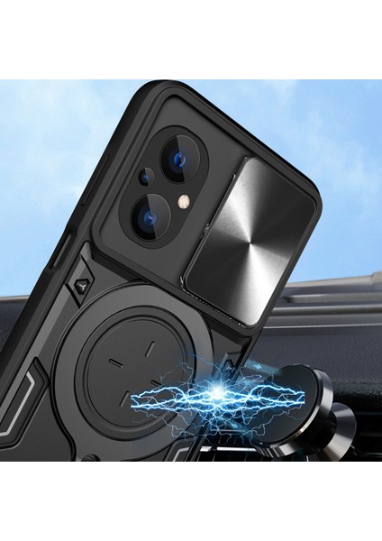 Xiaomi Poco M5 Için Çift Katmanlı Telefon Kılıfı, Slayt Kamera Kapağı ve Metal Gizli Braket ile Gümüş (Yurt Dışından) modelleri