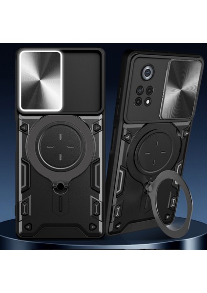 Xiaomi Poco X4 Pro 5g Için Çift Katmanlı Telefon Kılıfı, Slayt Kamera Kapağı ve Metal Gizli Braket ile Rose Gold (Yurt Dışından) indirimleri