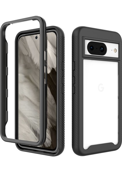 Google Pixel 8 Için Hibrit Bumper Tam Koruma Telefon Kılıfı - Siyah (Yurt Dışından)