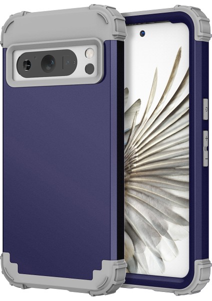 Google Pixel 8 Için Yumuşak Silikon Sert Pc Tampon Telefon Kılıfı - Mor (Yurt Dışından)