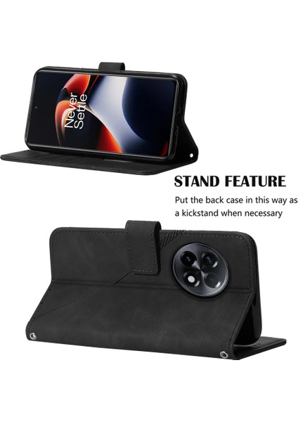 Oneplus 11R / Ace 2 Için Kabartmalı Pu Deri Stand Cüzdan Telefon Kılıfı - Siyah (Yurt Dışından) fiyatları