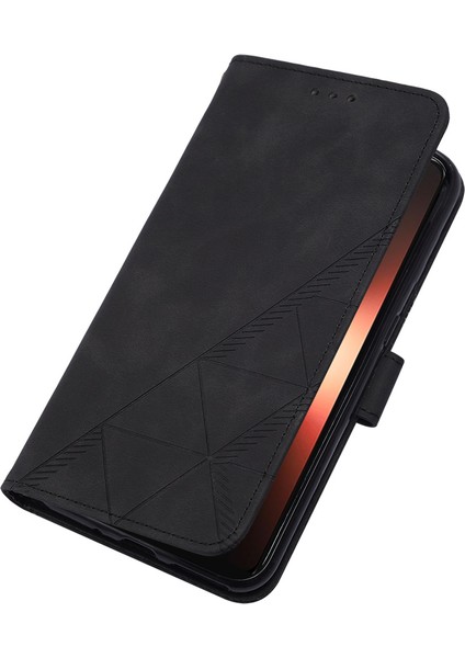 Realme Gt Neo 5 /realme Gt3 Için Kabartmalı Pu Deri Stand Cüzdan Telefon Kılıfı - Siyah (Yurt Dışından) modelleri