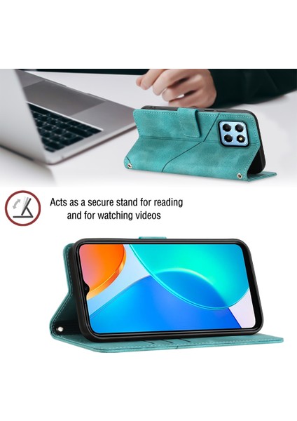 Honor X6 /honor X8 5g Için Kabartmalı Deri Cüzdan Stand Telefon Kılıfı - Yeşil (Yurt Dışından) indirimleri