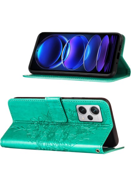 Xiaomi Redmi Note 12 Pro+ Için Kelebek Pu Deri Çevirmeli Cüzdan Stand Telefon Kılıfı - Yeşil (Yurt Dışından) indirimleri