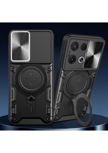 Oppo Reno8 Pro Için Çift Katmanlı Telefon Kılıfı, Slayt Kamera Kapağı ve Metal Gizli Braket ile Rose Gold (Yurt Dışından) indirimleri