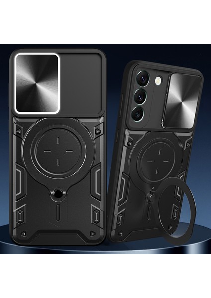 Samsung Galaxy S22 5g Için Çift Katmanlı Telefon Kılıfı, Slayt Kamera Kapağı ve Metal Gizli Braket ile Mavi (Yurt Dışından) indirimleri
