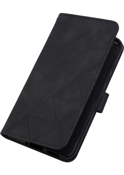 Huawei Mate 60 Için Kabartmalı Pu Deri Stand Cüzdan Telefon Kılıfı - Siyah (Yurt Dışından)