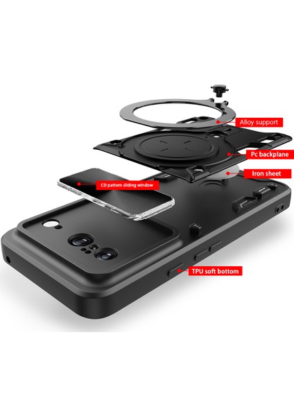 Google Pixel 8 Için Çift Katmanlı Telefon Kılıfı, Slayt Kamera Kapağı ve Metal Gizli Braket ile Kırmızı (Yurt Dışından) fırsatları