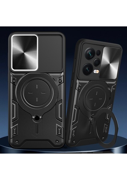 Xiaomi Redmi Note 12 Pro 5g Için Çift Katmanlı Telefon Kılıfı, Slayt Kamera Kapağı ve Metal Gizli Braket ile Kırmızı (Yurt Dışından) indirimleri