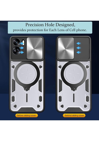 Honor 90 Lite 5g Için Çift Katmanlı Telefon Kılıfı, Slayt Kamera Kapağı ve Metal Gizli Braket ile Gümüş (Yurt Dışından) fiyatları