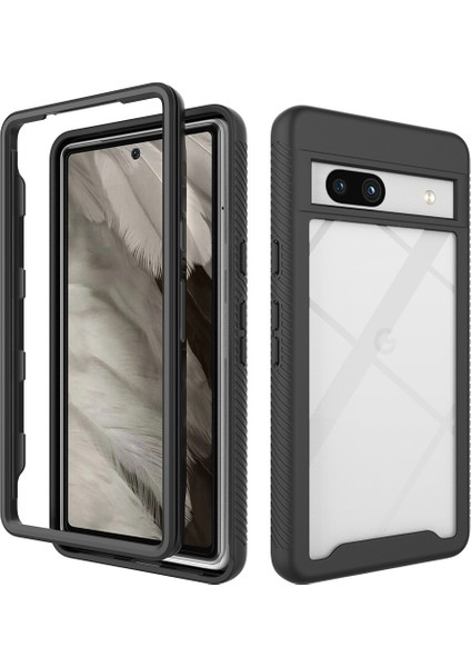 Google Pixel 7A Için Hibrit Bumper Tam Koruma Telefon Kılıfı - Siyah (Yurt Dışından)