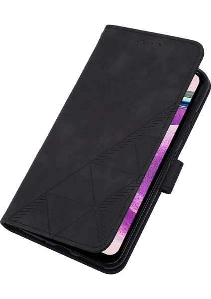 Xiaomi Redmi Note 12S 4g Için Kabartmalı Pu Deri Stand Cüzdan Telefon Kılıfı - Siyah (Yurt Dışından) modelleri