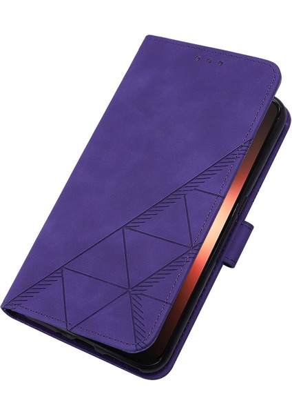 Realme Gt Neo 5 /realme Gt3 Için Kabartmalı Pu Deri Stand Cüzdan Telefon Kılıfı - Mor (Yurt Dışından) modelleri