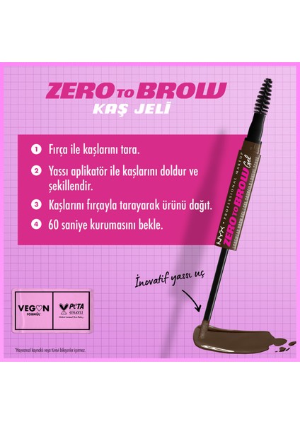 Nyx Professional Makeup Zero To Brow Uzun Süre Kalıcı Kaş Jeli - Espresso