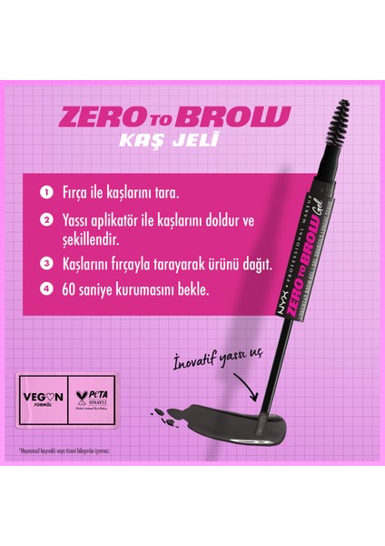 Nyx Professional Makeup Zero To Brow Uzun Süre Kalıcı Kaş Jeli - Black