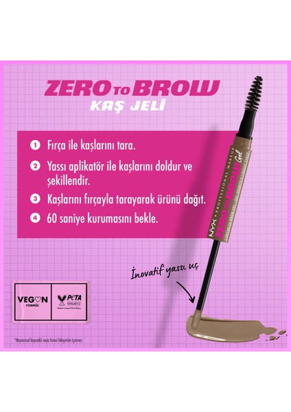 Nyx Professional Makeup Zero To Brow Uzun Süre Kalıcı Kaş Jeli - Ash Blonde