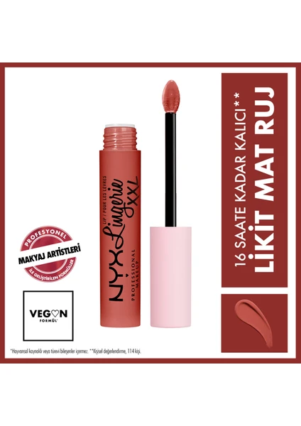 Nyx Professional Makeup Lıp Lıngerıe Xxl Matte Lıquıd Lıpstıck - Peach Flırt