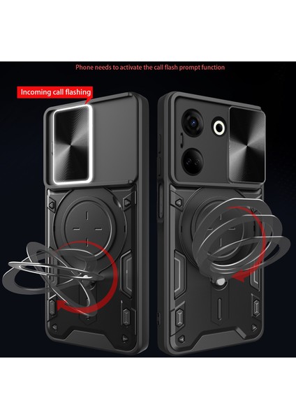 Tecno Camon 20 / Camon 20 Pro Için Çift Katmanlı Telefon Kılıfı, Slayt Kamera Kapağı ve Metal Gizli Braket ile Mavi (Yurt Dışından) fiyatları