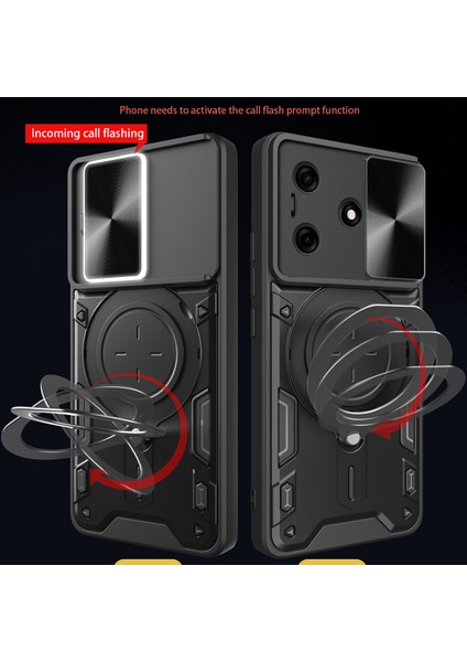 Tecno Spark 10 / Spark 10C Için Çift Katmanlı Telefon Kılıfı, Slayt Kamera Kapağı ve Metal Gizli Braket ile Gümüş (Yurt Dışından) fiyatları