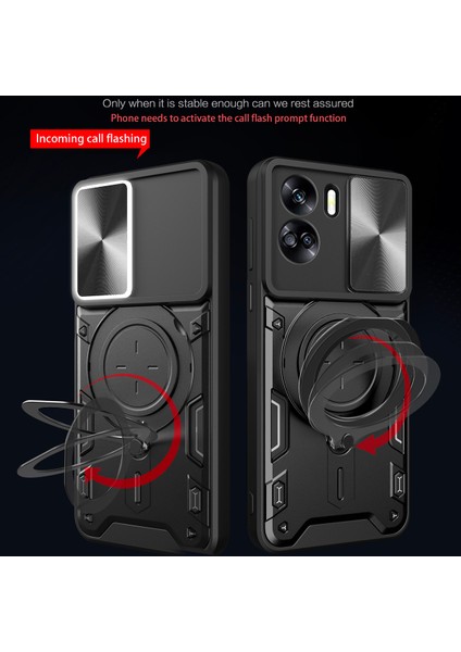 Honor 90 Lite 5g Için Çift Katmanlı Telefon Kılıfı, Slayt Kamera Kapağı ve Metal Gizli Braket ile Siyah (Yurt Dışından) fiyatları