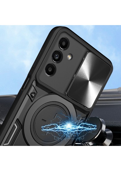 Samsung Galaxy A24 4g Için Çift Katmanlı Telefon Kılıfı, Slayt Kamera Kapağı ve Metal Gizli Braket ile Mor (Yurt Dışından) modelleri