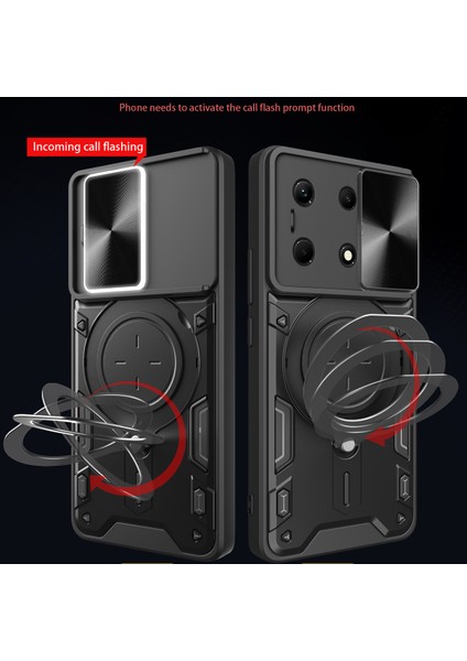 Infinix Note 30 5g/4g Için Çift Katmanlı Telefon Kılıfı, Slayt Kamera Kapağı ve Metal Gizli Braket ile Siyah (Yurt Dışından) fiyatları