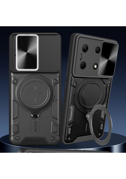 Infinix Note 30 5g/4g Için Çift Katmanlı Telefon Kılıfı, Slayt Kamera Kapağı ve Metal Gizli Braket ile Siyah (Yurt Dışından) indirimleri