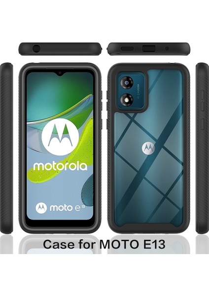 Motorola Moto E13 Için Hibrit Bumper Tam Koruma Telefon Kılıfı - Mavi (Yurt Dışından) fiyatları