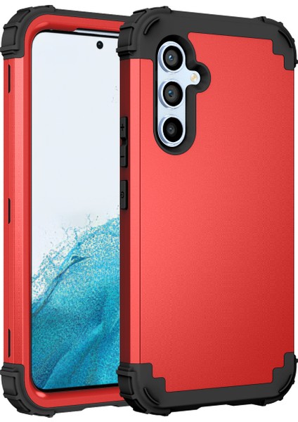 Samsung Galaxy A54 Için Yumuşak Silikon Sert Pc Tampon Telefon Kılıfı - Kırmızı (Yurt Dışından)