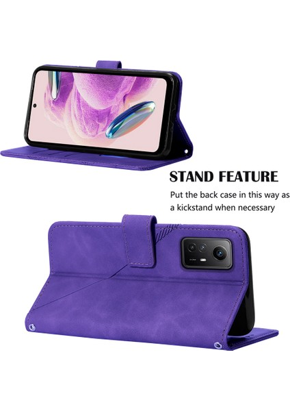 Xiaomi Redmi Note 12S 4g Için Kabartmalı Pu Deri Stand Cüzdan Telefon Kılıfı - Mor (Yurt Dışından) fiyatları