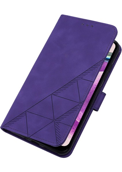 Xiaomi Redmi Note 12S 4g Için Kabartmalı Pu Deri Stand Cüzdan Telefon Kılıfı - Mor (Yurt Dışından) modelleri