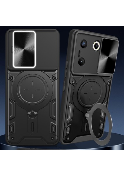 Tecno Camon 20 Pro Için Çift Katmanlı Telefon Kılıfı, Slayt Kamera Kapağı ve Metal Gizli Braket ile Mavi (Yurt Dışından) indirimleri