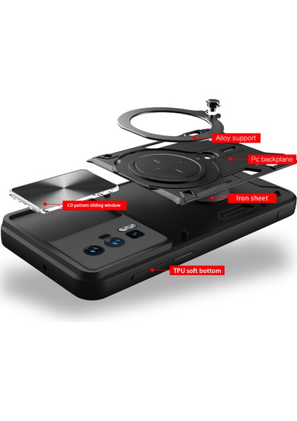 Xiaomi Poco F5 Pro /redmi K60 /K60 Pro Için Çift Katmanlı Telefon Kılıfı, Slayt Kamera Kapağı ve Metal Gizli Braket ile Mavi (Yurt Dışından) fırsatları