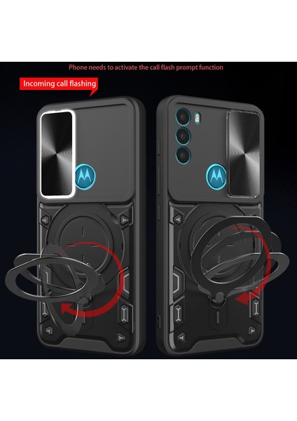 Motorola Moto G71 5g Için Çift Katmanlı Telefon Kılıfı, Slayt Kamera Kapağı ve Metal Gizli Braket ile Mor (Yurt Dışından) fiyatları