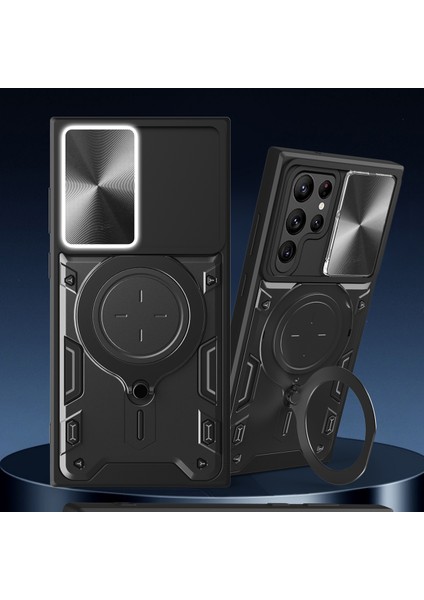 Samsung Galaxy S22 Ultra 5g Için Çift Katmanlı Telefon Kılıfı, Slayt Kamera Kapağı ve Metal Gizli Braket ile Rose Gold (Yurt Dışından) indirimleri