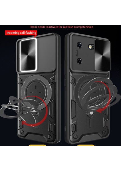 Tecon Pova 5 Için Çift Katmanlı Telefon Kılıfı, Slayt Kamera Kapağı ve Metal Gizli Braket ile Kırmızı (Yurt Dışından) fiyatları