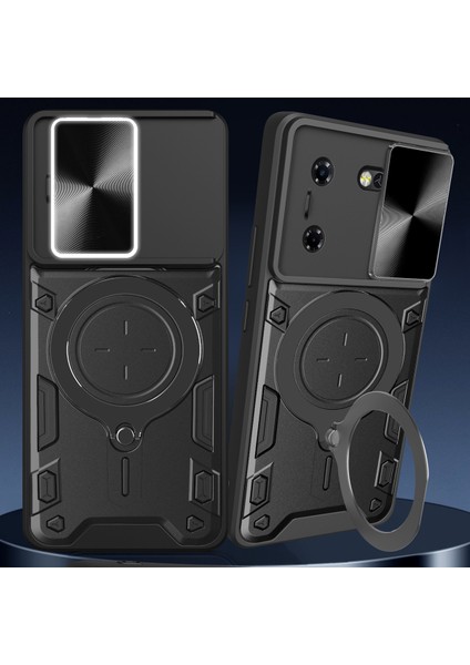 Tecon Pova 5 Için Çift Katmanlı Telefon Kılıfı, Slayt Kamera Kapağı ve Metal Gizli Braket ile Kırmızı (Yurt Dışından) indirimleri